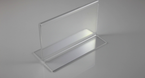 5x3 Horizontal Sign Holder Clear Acrylic T-Base Tabletop.