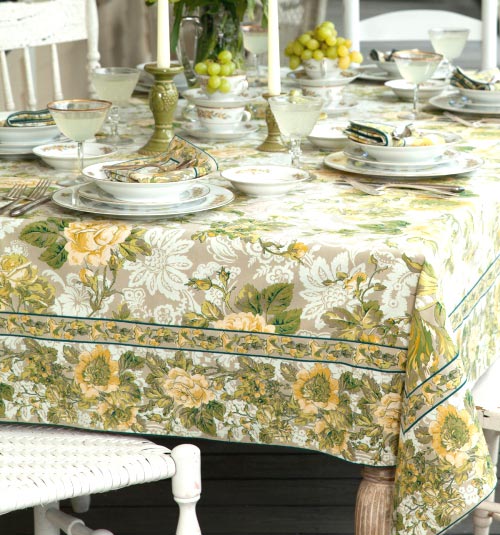 Tea Rose Tablecloth.