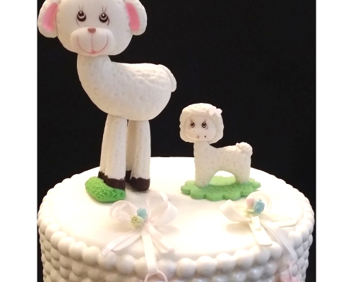 Little Lamb Cake Toppers Mommy and Baby Cake Decorations Baby Ser Little Lamb 2pcs.