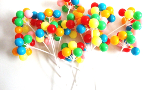 Plastic Colorful Balloons Cake Toppers Part Favors.