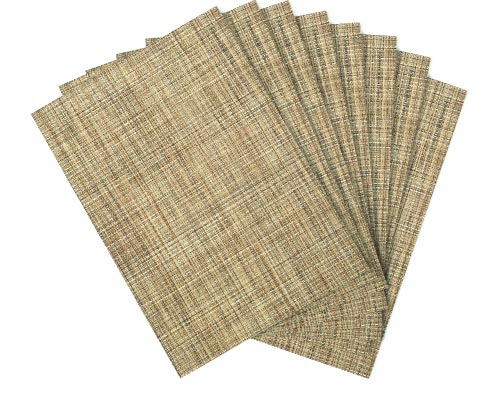 Table Protected Tweed Woven Vinyl Placemats Durable Home.