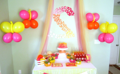 Butterfly Themed Birthday Party. Decorations.
