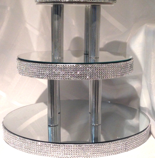 Bling Cupcake Stand 3 Mirrored Tiers.