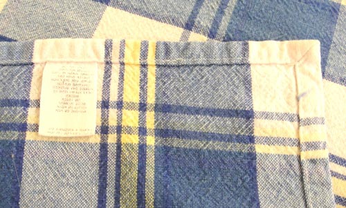 Vintage Cotton Blue and Yellow Plaid Tablecloth 76 x 54.