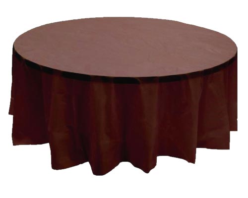 2 BROWN Plastic round tablecloths 84.