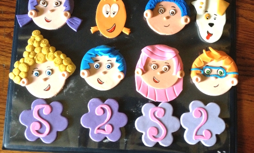 Fondant Bubble Guppies Cupcake Toppers.