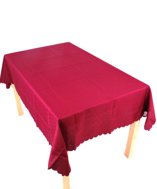 Burgundy Polyester Tablecloth 70x108 Oval.