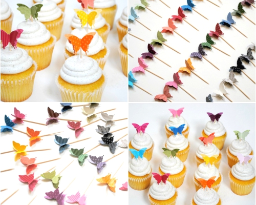 3D Butterfly Cupcake toppers.