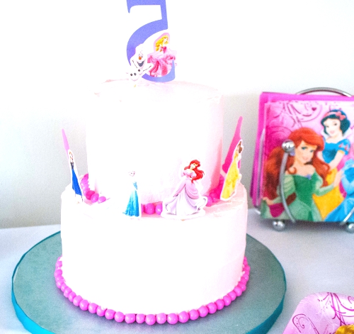 An Easy Disney Princess Birthday Cake Using Stickers.