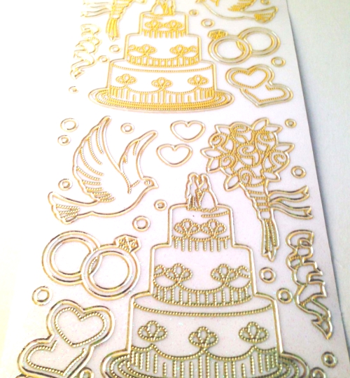 Wedding Cake and Accessories Glittered White Peel Off Stickers only 85p for Sbooking and Cardmaking. Outline Stickers.