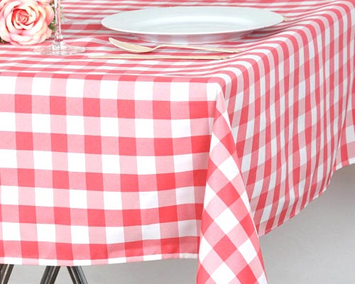 SQUARE Checked Gingham Polyester Tablecloth Dinner Wedding.