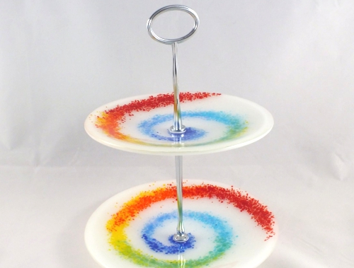 Rainbow cake stand.