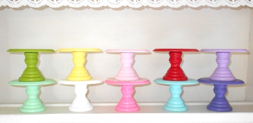 Wood cupcake or mini cake stand pedestal choose your color.