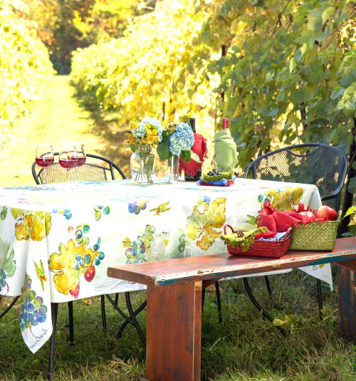 Wine Country Tablecloth Linens &. Tablecloths. Beautiful Designs by April Cornell.