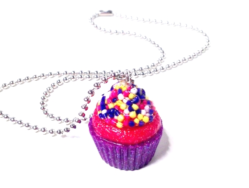 Cupcake pendant cupcake jewelry candy jewelry cupcake.