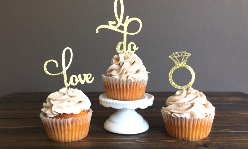 Engagement cupcake toppers bridal ser cupcake toppers.