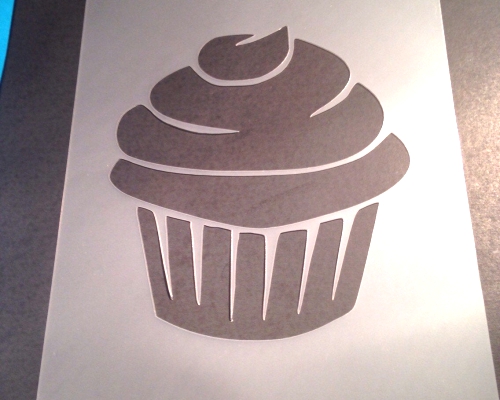 Cupcake stencil template card making plaque design Mylar.