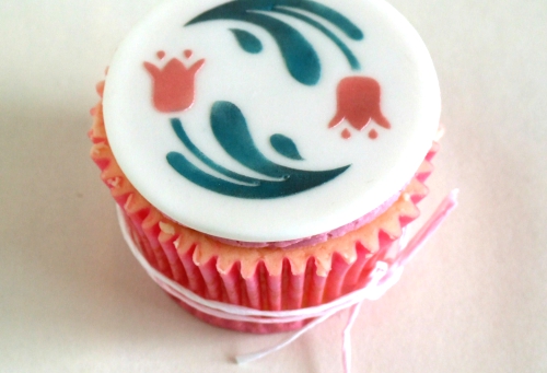 Tulip swirl cupcake stencil cake stencil cookie stencil.