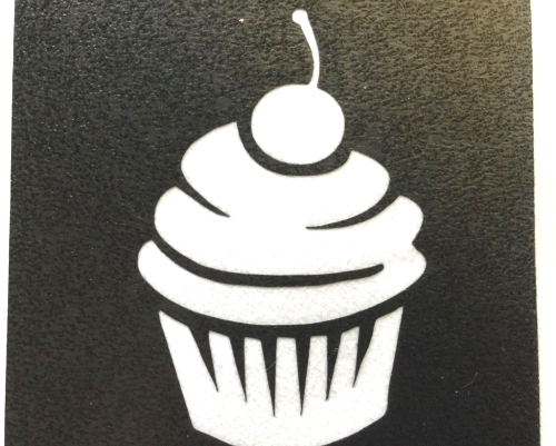 Medium Cupcake glitter tattoo stencil.