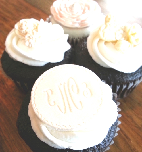 Monogrammed Personalized Cupcake Toppers Edible Cupcake.