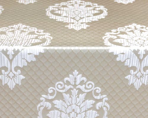 Times Damask Ivory Tablecloth.
