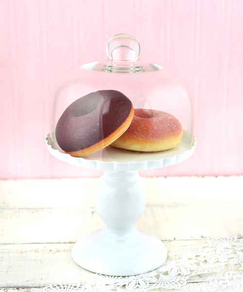 Cloche Dessert Stand White 9.