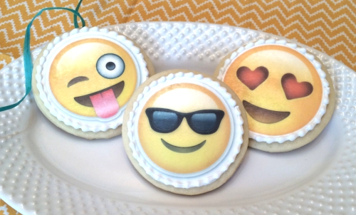 Edible Emoji Party Wafer Paper Cookie and Treat Topper.