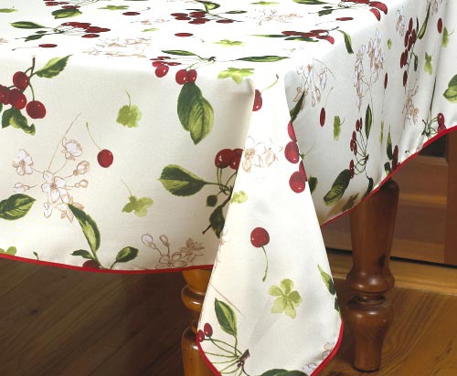 European Kitchen Cherries Vintage Tablecloths.