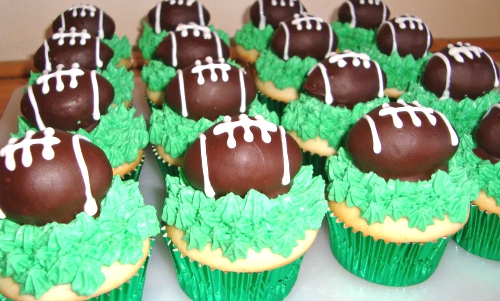 Sugar Butter Baby. Oreo Truffle Football Cupcakes.