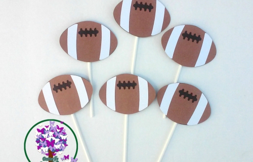 Football Cupcake Toppers Superbowl Party Football Birthday.