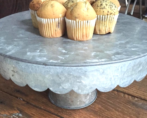 Farmhouse Style Galvanized Metal Cake Stand for.