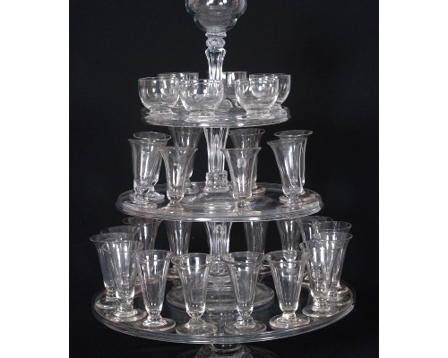 Tiered Gl Syllabub Stand with Gles.