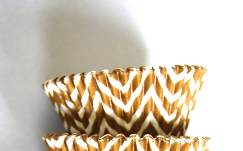 Matte Gold Chevron ZigZag Cupcake Liners Standard by.