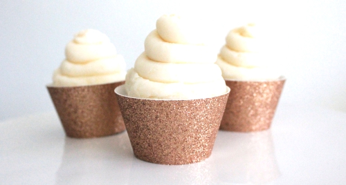 NEW Rose Gold Glitter Cupcake Wrappers Gold Cupcake.