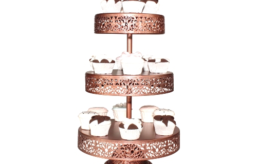 Rose Gold 3 Tier Cupcake Stand Antique Cake by.