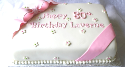 Pink & Green Sheet Cakes for 1st and 80th Birthdays.