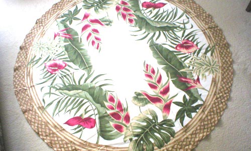 Hawaiian Tropical Flower Hawaii Quilt Print Pattern Water Resist Coating Round Tablecloth And Napkins Dining Tissue From.