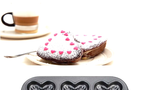 6 Holes Non-Stick Stainless Steel Cake Pan Heart Shape