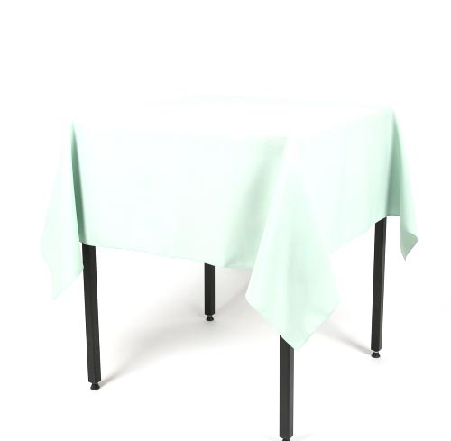 Mint Green Large Square Lightweight Polyester Tablecloth.