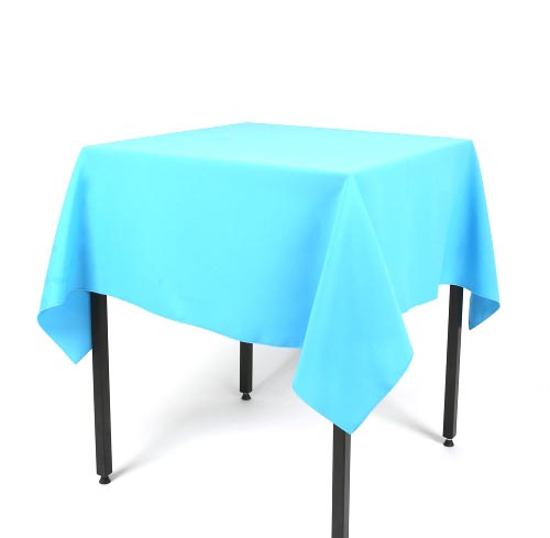 Turquoise Large Square Lightweight Polyester Tablecloth.