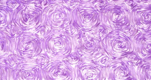 Lavender Rosette Satin Tablecloths.