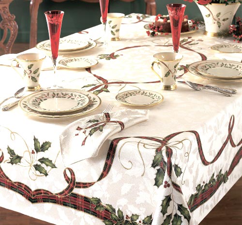 Lenox Holiday Nouveau Table Linens.