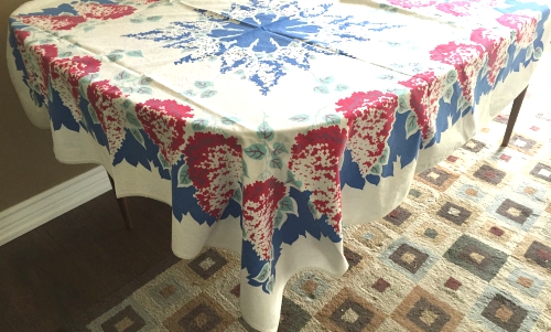 Vintage Lilac Tablecloth.