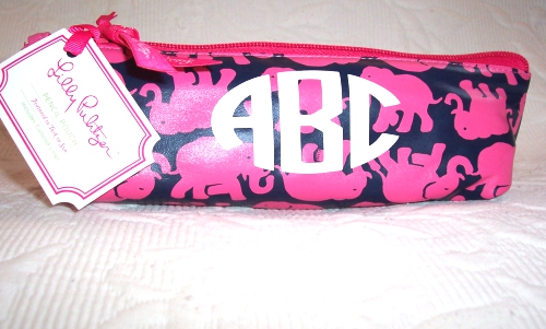 Personalized Lilly Pulitzer Pencil Pouch TUSK IN SUN.