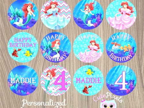 Little Mermaid Cupcake Toppers Ariel Cupcake Toppers Disney.