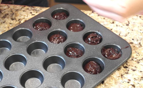 Brownies in mini muffin tin