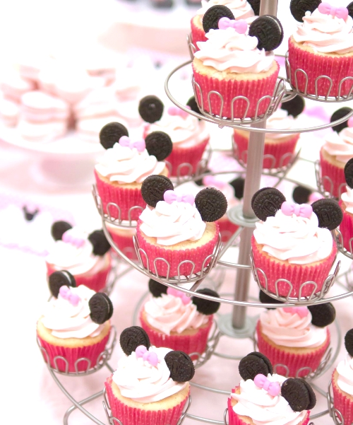 Minnie Mouse Cupcakes For A 3rd Birthday Party.