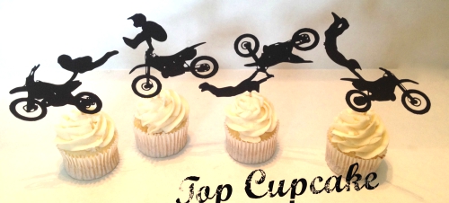 Motocross Motorcycle Cupcake Toppers 12.