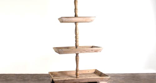 Pastry Stand, Rustic Wood 3 Tier.