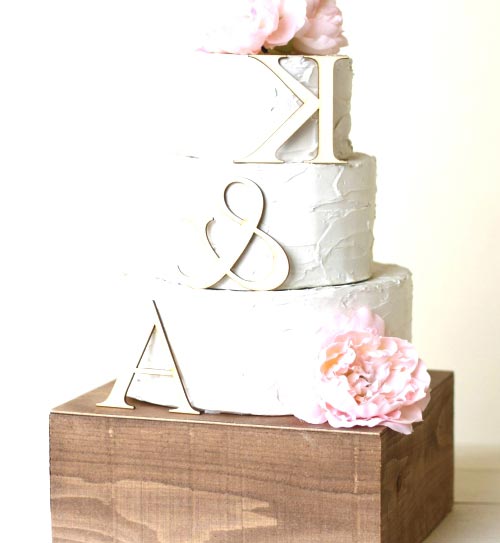 Personalized Wedding Cake Topper Wood Initials by.